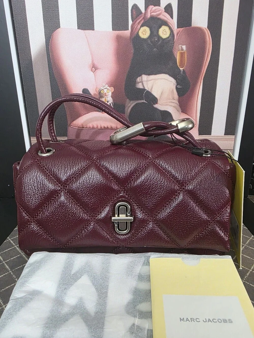 Marc Jacobs Quilted Leather Top-Handle Bag in Bordeaux